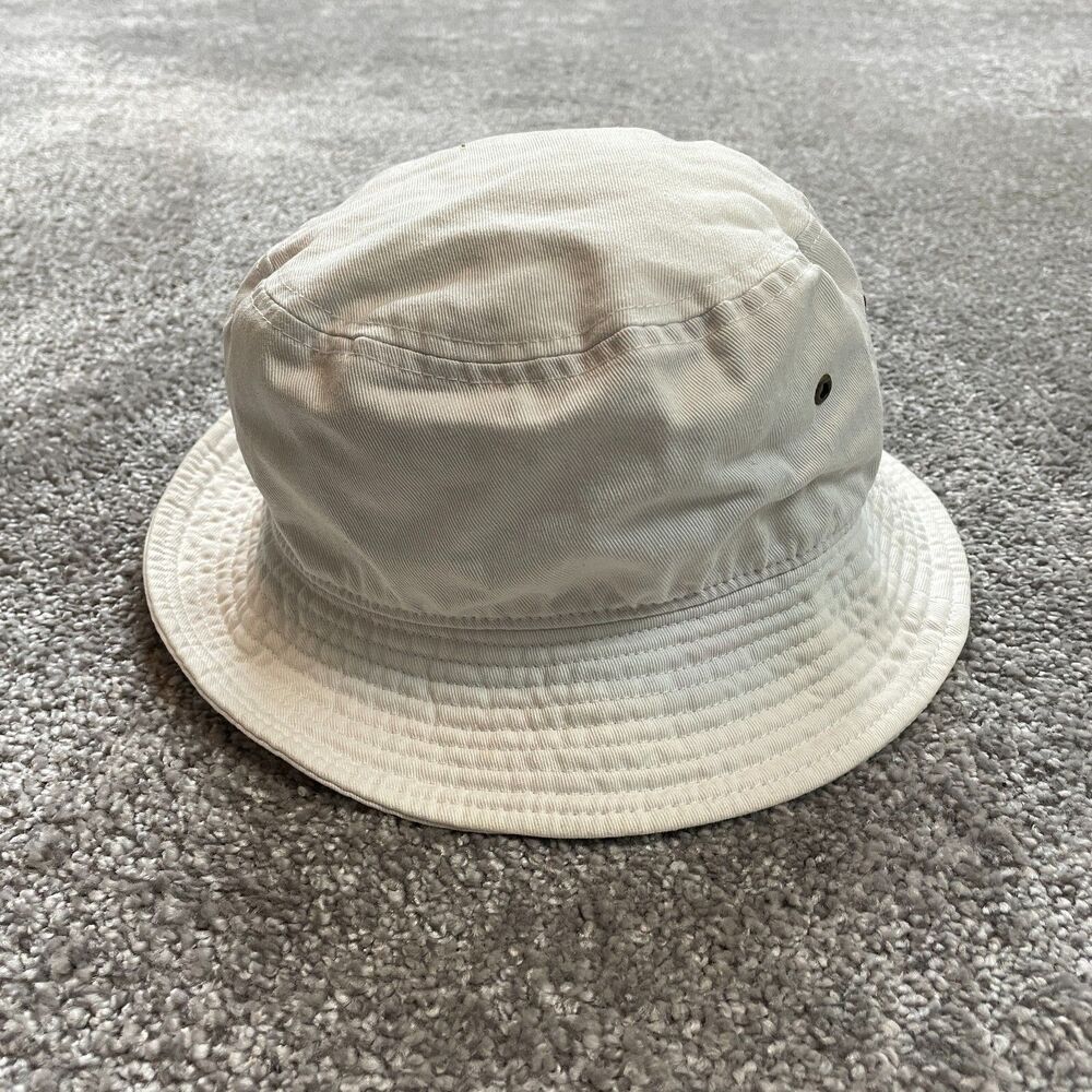 Newhattan Bucket Hat Adult Small / Medium white cotton Solid Basic Sun Cap Solid